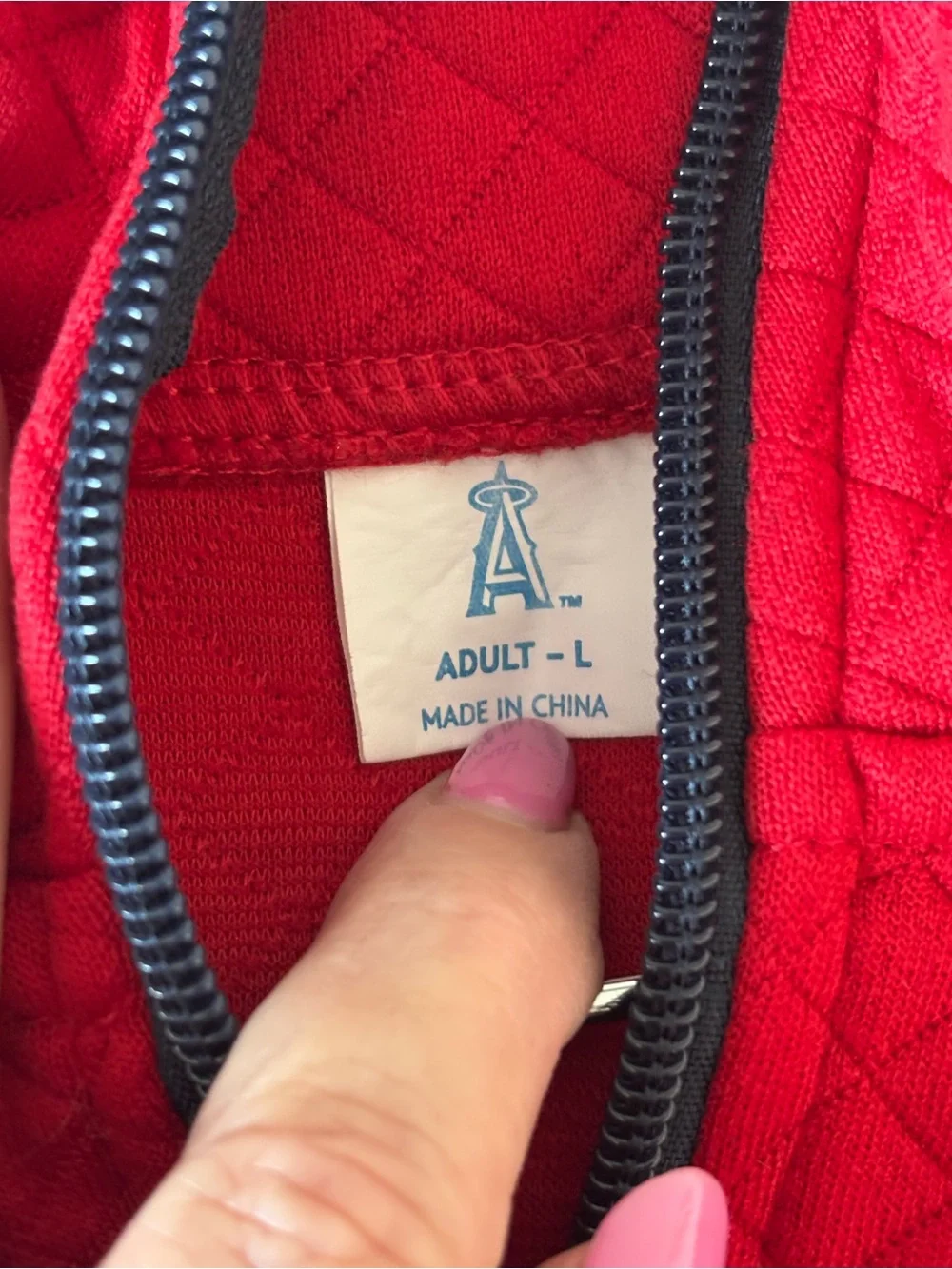 Los Angeles Angels Red Quarter-Zip Pullover Sweater